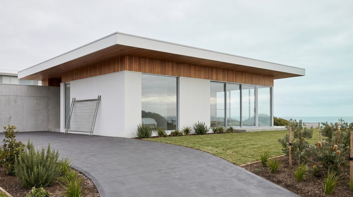 Newly completed premium coastal residence in the calm pre-handover moment
